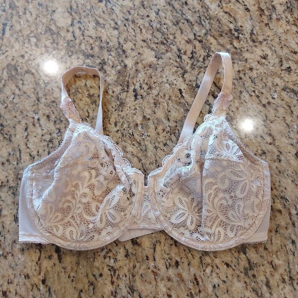 Wacoal Bra 34DDD All Dressed Up Lace Unlined Underwire 851166 Nude